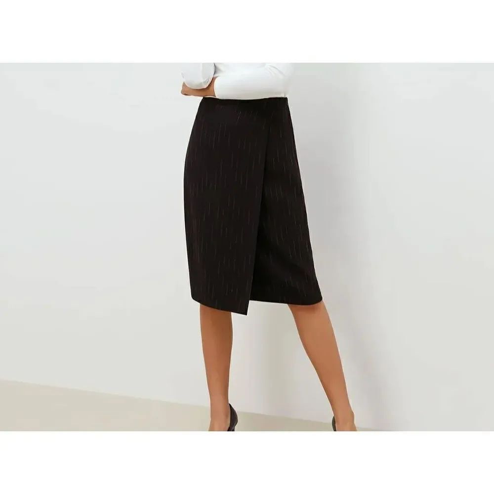 M.M. Lafleur The Logan Skirt - Faded Stripe black sz 6